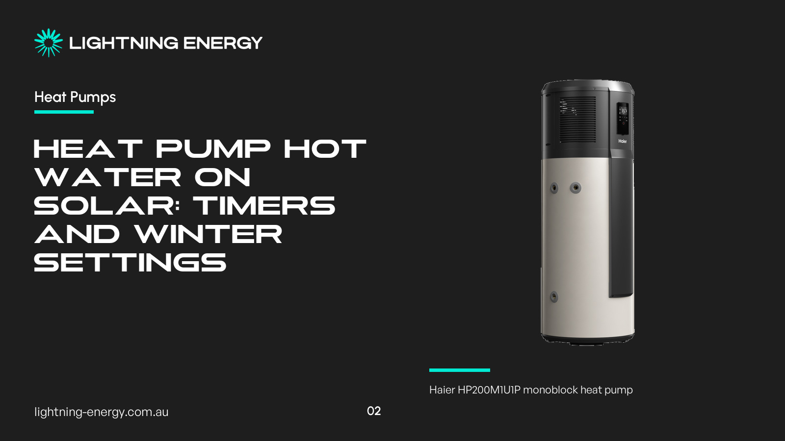 Heat Pump Hot Water on Solar: Timers and Winter Settings