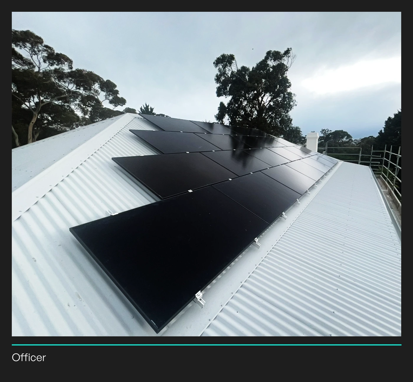 AIKO rooftop installation identified by Lightning Energy as Officer.