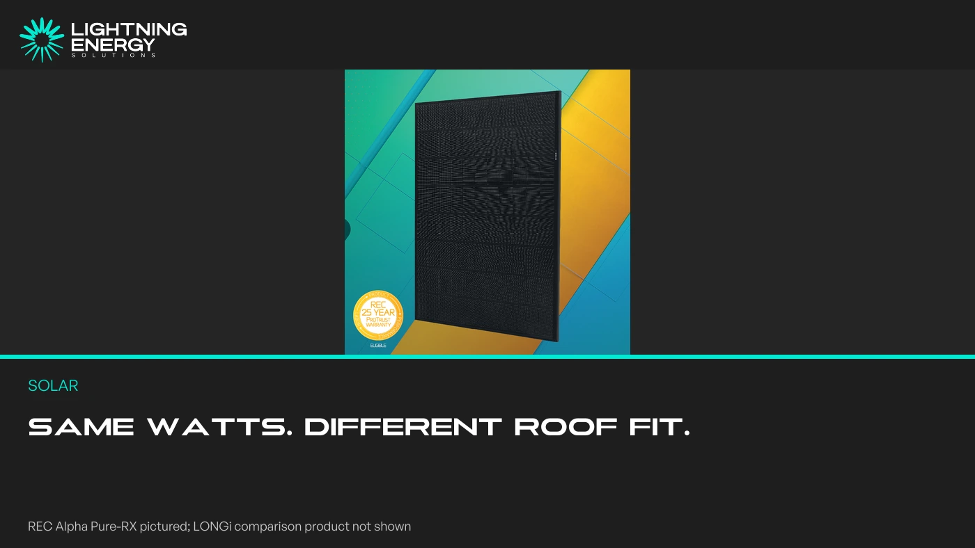 LONGi Hi-MO X10 vs REC Alpha Pure-RX: What Changes on an Australian Roof?