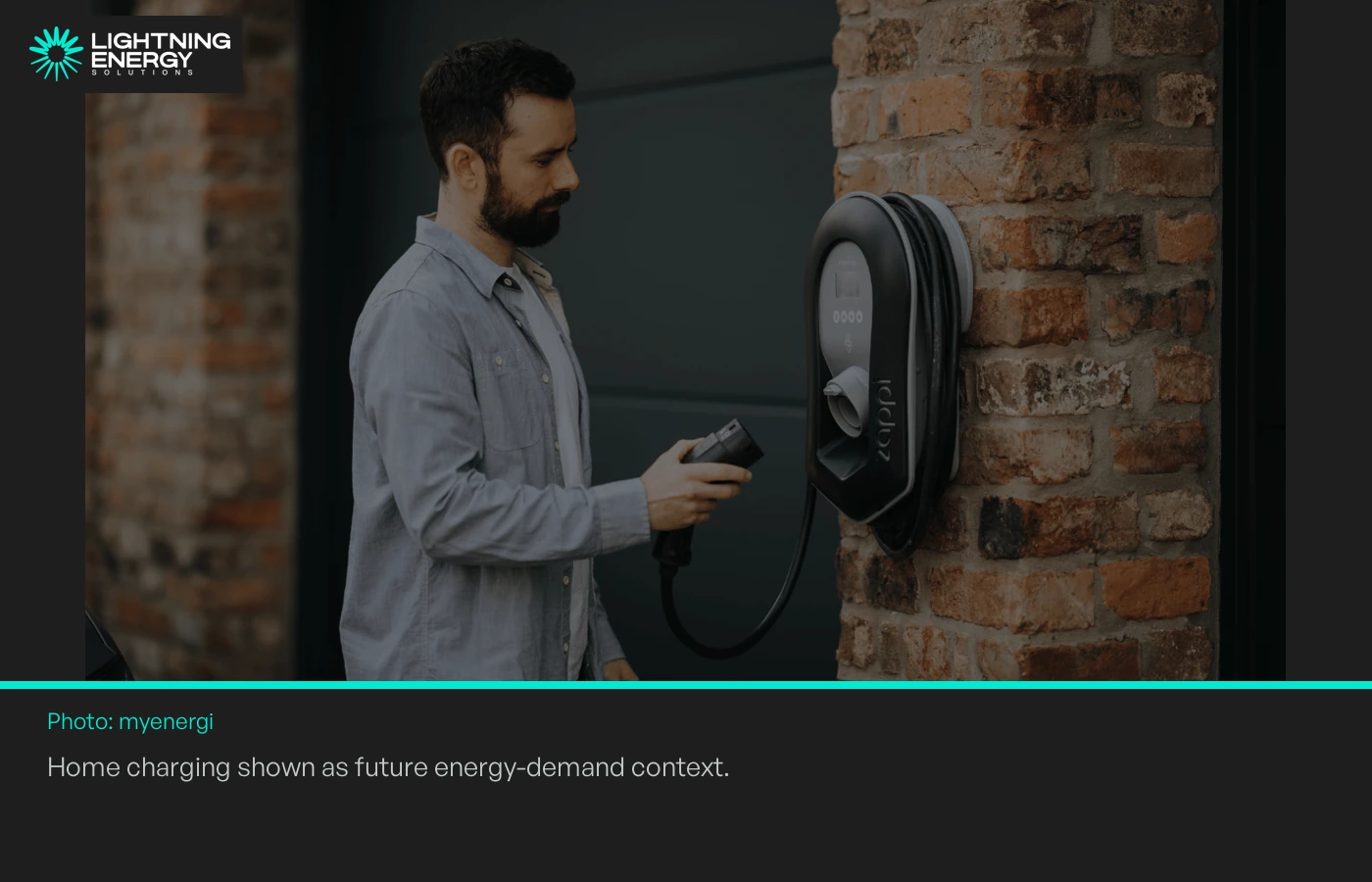 Home charging shown as future energy-demand context.