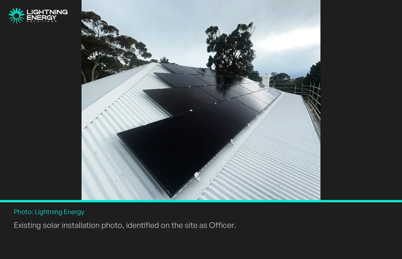 Existing solar installation photo, identified on the site as Officer.