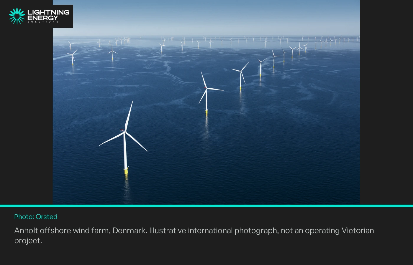 Anholt offshore wind farm, Denmark. Illustrative international photograph, not an operating Victorian project.