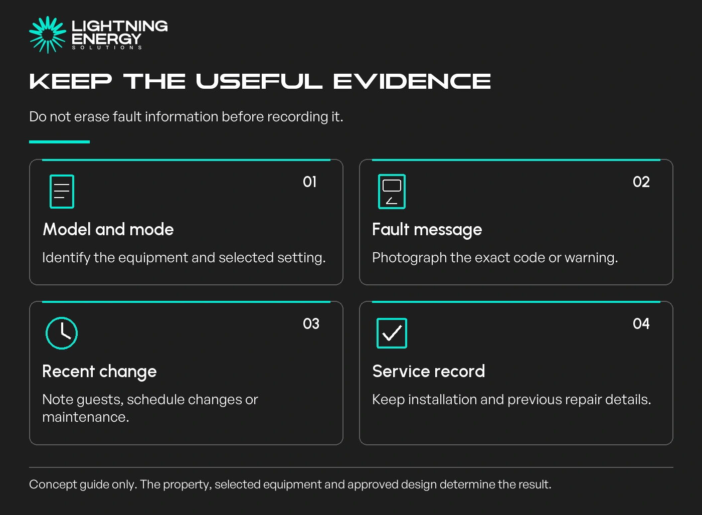 Keep the useful evidence. Do not erase fault information before recording it.