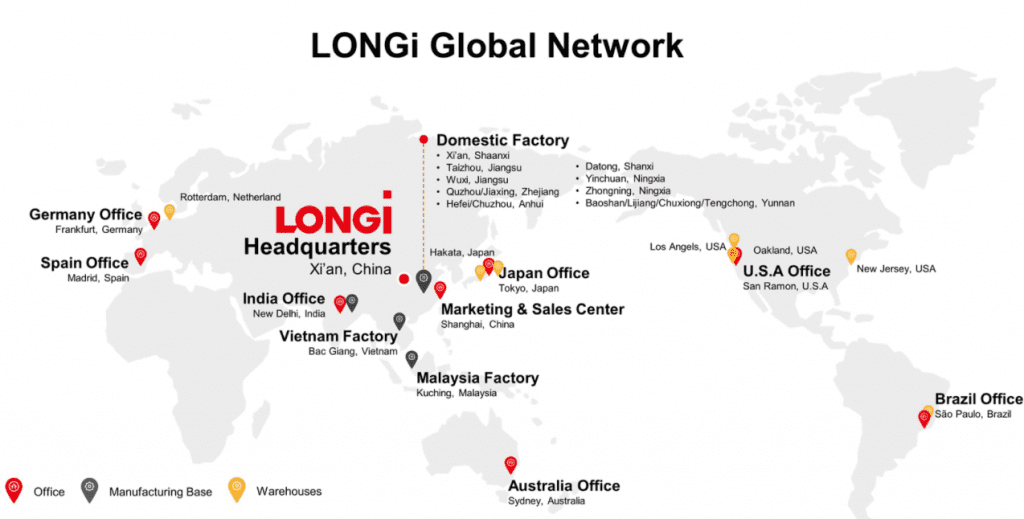 longi solar panel locations