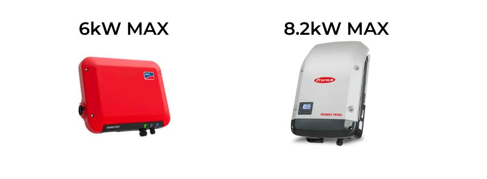 Fronius comes in 8.2kw size but SMA only comes in 6kW sizes